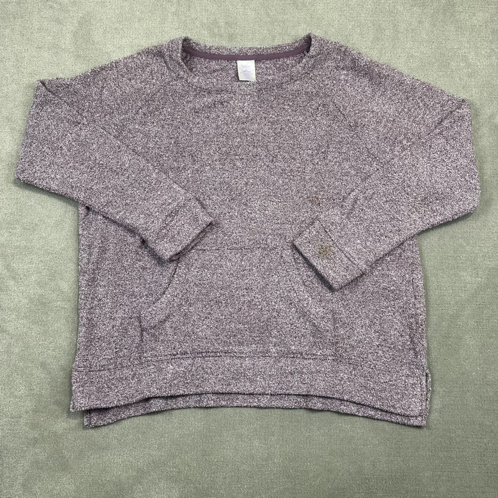 Secret Treasures Sleepwear Top Womens 2X Purple Marl Knit Kangaroo Pocket